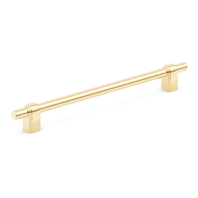 Armac Martin Gaumont Cabinet Handle in 96mm / Polished Brass Unlacquered