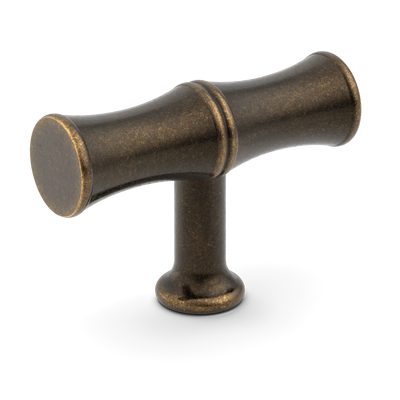 Armac Martin Grove Bamboo T-bar Handle in 64mm / Dark Aged Brass