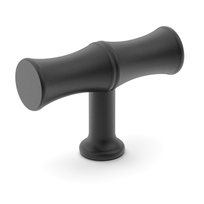 Armac Martin Grove Bamboo T-bar Handle in 64mm / Matt Black Lacquered