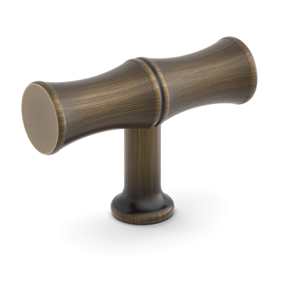 Armac Martin Grove Bamboo T-bar Handle in 64mm / Satin Antique Satin Lacquered
