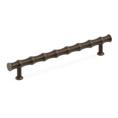 Armac Martin Grove Bamboo Cabinet Handle in 96mm / Dark Aged Brass