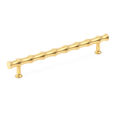 Armac Martin Grove Bamboo Cabinet Handle in 96mm / Polished Brass Lacquered