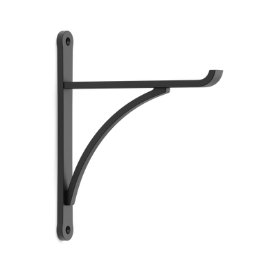 Armac Martin Harborne Brass Shelf Bracket in 250mm / Matt Black Lacquered