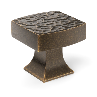 Armac Martin Harold Hammered Cabinet Knob in 32mm / Dark Aged Brass