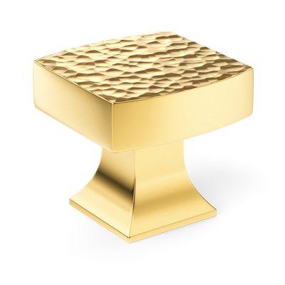 Armac Martin Harold Hammered Cabinet Knob in 32mm / Polished Brass Lacquered