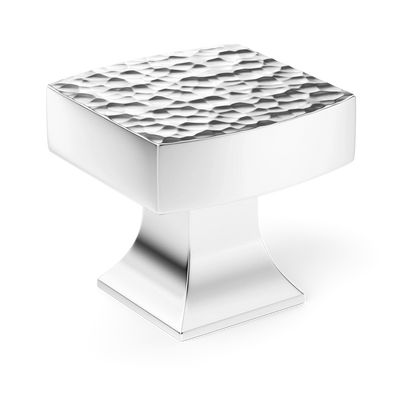 Armac Martin Harold Hammered Cabinet Knob in 32mm / Polished Chrome Plate