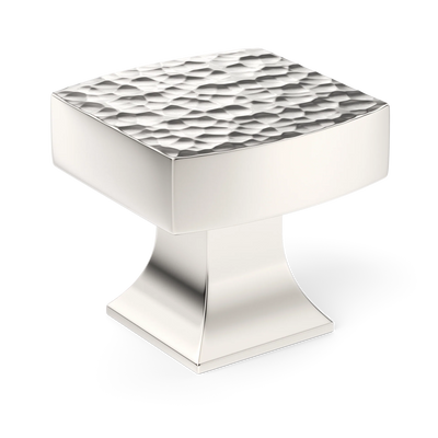 Armac Martin Harold Hammered Cabinet Knob in 32mm / Polished Nickel Plate