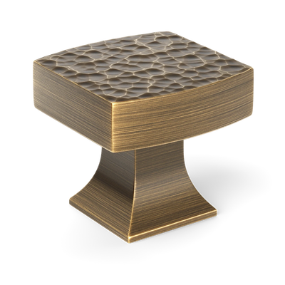 Armac Martin Harold Hammered Cabinet Knob in 32mm / Satin Antique Satin Lacquered