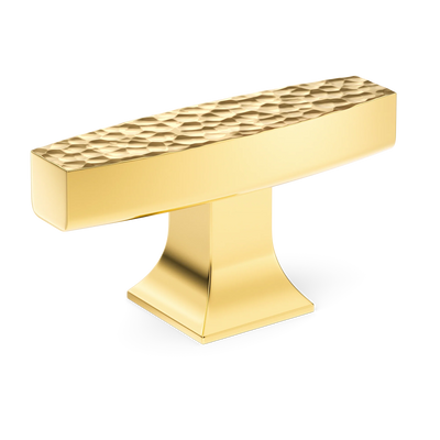 Armac Martin Harold Hammered T-bar Handle in 58mm / Polished Brass Lacquered