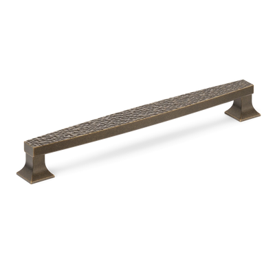 Armac Martin Harold Hammered Cabinet Handle in 96mm / Dark Aged Brass
