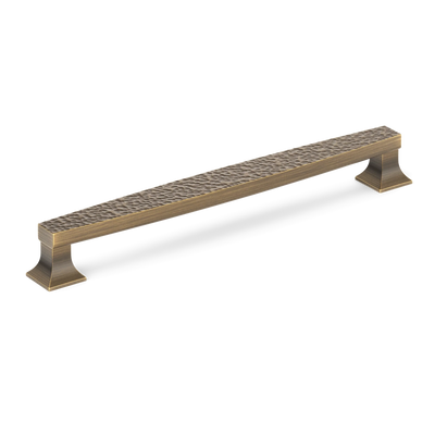 Armac Martin Harold Hammered Cabinet Handle in 96mm / Satin Antique Satin Lacquered