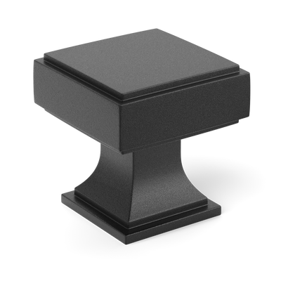 Armac Martin Jefferson Cabinet Knob in 25mm / Matt Black Lacquered