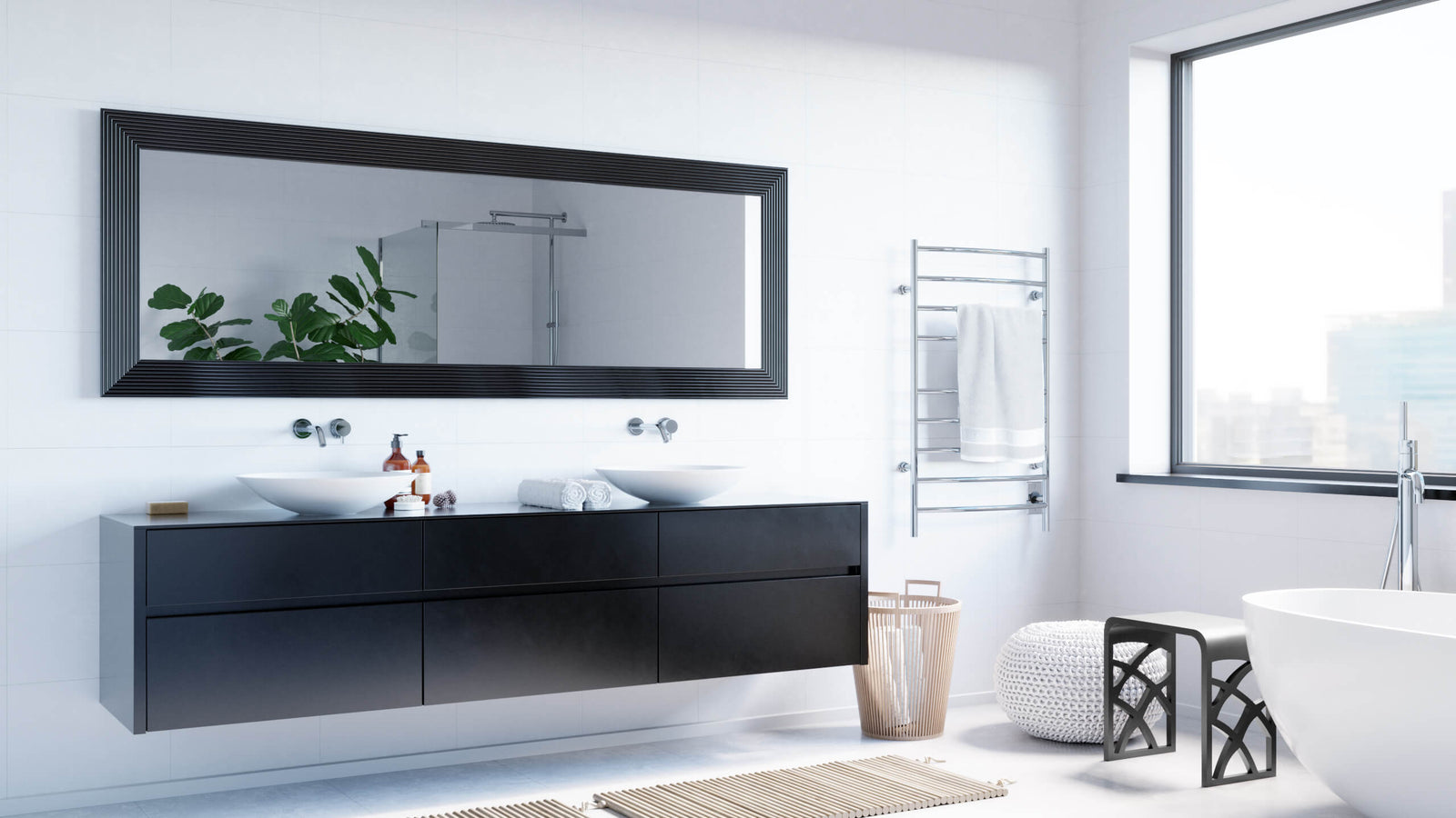 24"x40" Kontour Convex Electric Towel Warmer