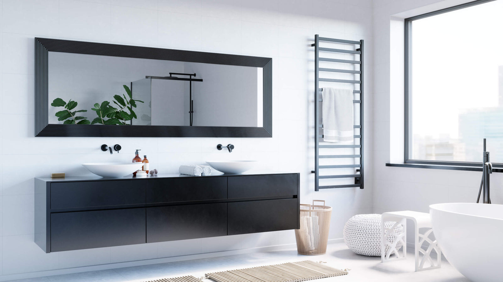 24"x60" Kontour Square Electric Towel Warmer