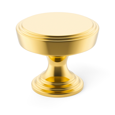 Armac Martin Lincoln Cabinet Knob in 25mm / Polished Brass Lacquered