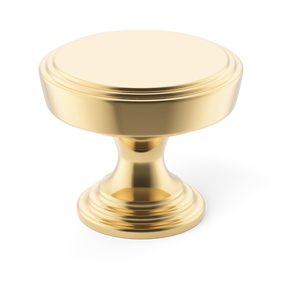 Armac Martin Lincoln Cabinet Knob in 25mm / Polished Brass Unlacquered