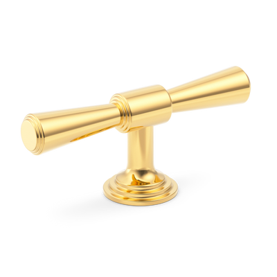 Armac Martin Lincoln T-bar Handle in 82mm / Polished Brass Lacquered