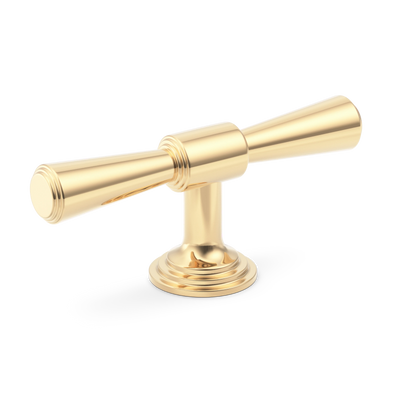 Armac Martin Lincoln T-bar Handle in 82mm / Polished Brass Unlacquered