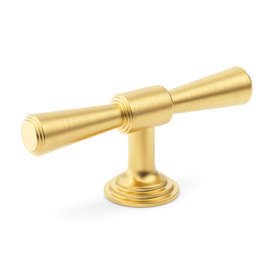 Armac Martin Lincoln T-bar Handle in 82mm / Satin Brass Lacquered