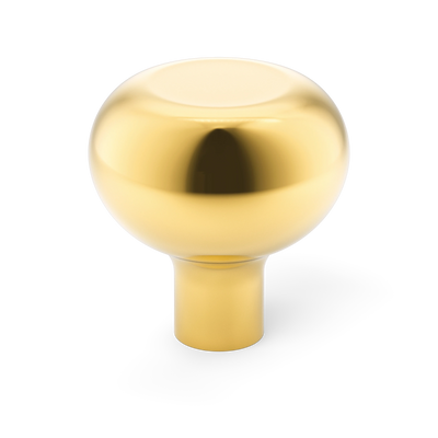 Armac Martin Loop Cabinet Knob in 19mm / Polished Brass Lacquered