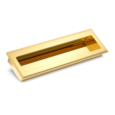 Armac Martin Lyndon Flush Pull in 100mm / Polished Brass Lacquered