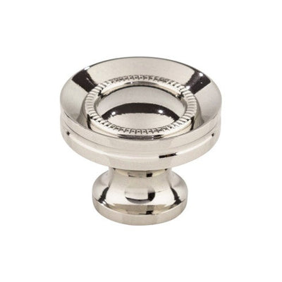 Top Knobs Button Faced Knob 1 1/4" in Polished Nickel