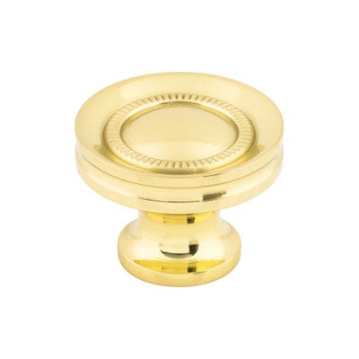 Top Knobs Button Faced Knob 1 1/4" in Polished Brass