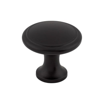 Top Knobs Ringed Knob 1 1/8" in Flat Black