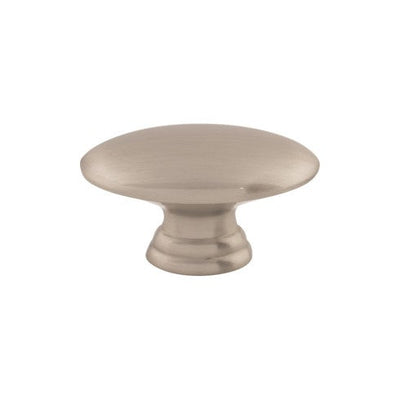 Top Knobs Flat Oval Knob 1 1/2" in Brushed Satin Nickel