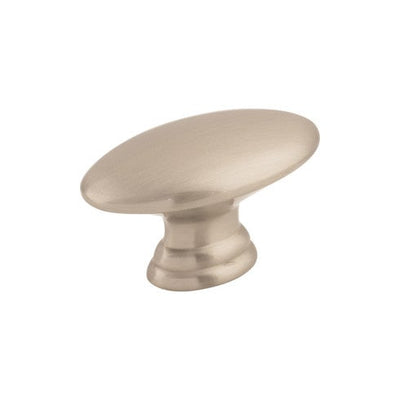 Top Knobs Flat Oval Knob 1 1/2" in Brushed Satin Nickel