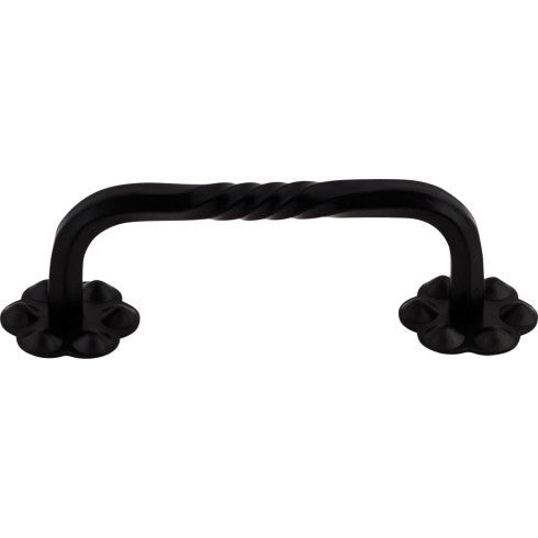 Top Knobs Thin Twist D Pull 3 5/32" c-c in Patina Black