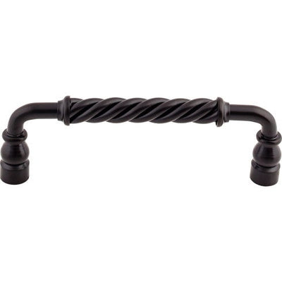 Top Knobs Twisted Bar Pull 6" c-c in Patina Black