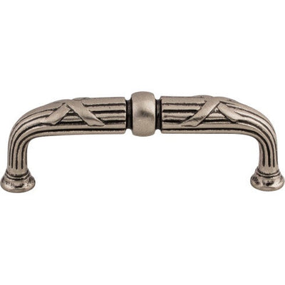 Top Knobs Ribbon & Reed D Pull 3 3/4" c-c in Pewter Antique