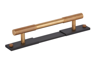 Armac Martin MIX Diamond Knurled Cabinet Handle & Backplate - Mixed Finish