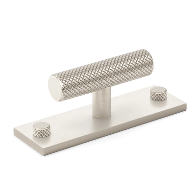 Armac Martin MIX Diamond Knurled T-bar Handle & Backplate in 65mm / Satin Nickel Plate