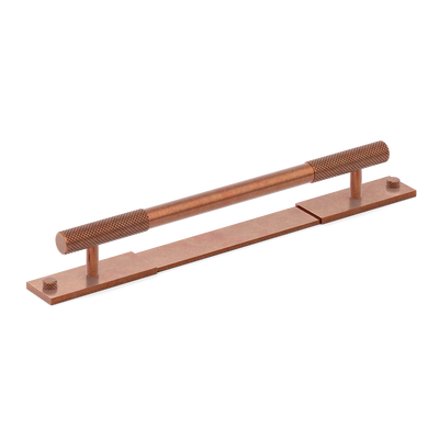 Armac Martin MIX Diamond Knurled Pull Handle & Backplate in 128mm / Aged Copper