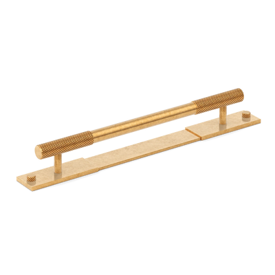 Armac Martin MIX Diamond Knurled Pull Handle & Backplate in 128mm / Burnished Brass