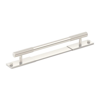 Armac Martin MIX Diamond Knurled Pull Handle & Backplate in 128mm / Polished Nickel Plate