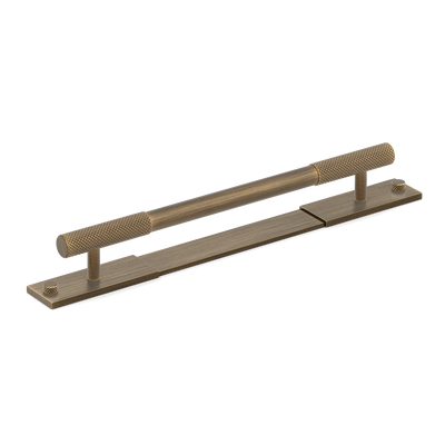 Armac Martin MIX Diamond Knurled Pull Handle & Backplate in 128mm / Satin Antique Satin Lacquered