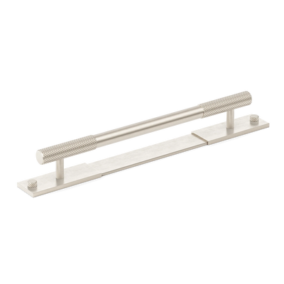 Armac Martin MIX Diamond Knurled Pull Handle & Backplate in 128mm / Satin Nickel Plate