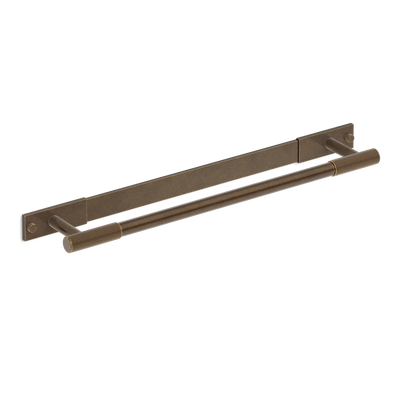Armac Martin MIX Diamond Knurled Bath Towel Rail & Backplate in 450mm / Dark Aged Brass