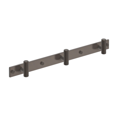 Armac Martin MIX Diamond Knurled Wall Hook Rack in 384mm (3 hooks) / Dark Bronze