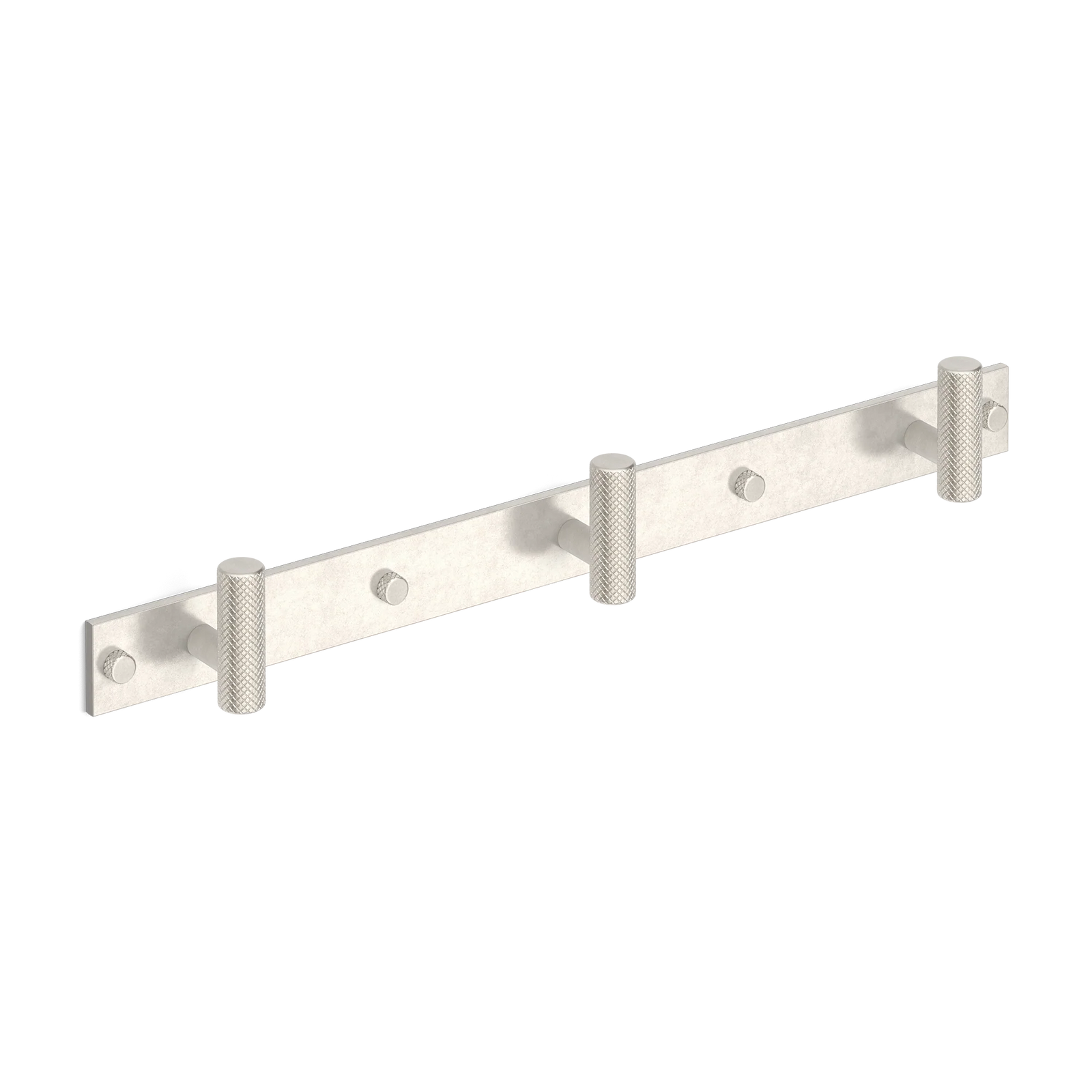Armac Martin MIX Diamond Knurled Wall Hook Rack in 384mm (3 hooks) / Barrelled Nickel Plate