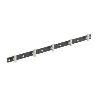 Armac Martin MIX Diamond Knurled Wall Hook Rack - Mixed Finish in 684mm (5 hooks)