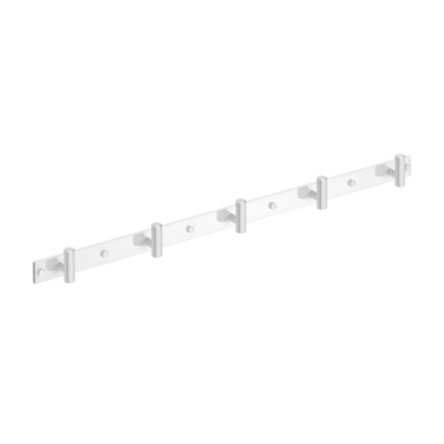 Armac Martin MIX Diamond Knurled Wall Hook Rack in 684mm (5 hooks) / Polished Chrome Plate