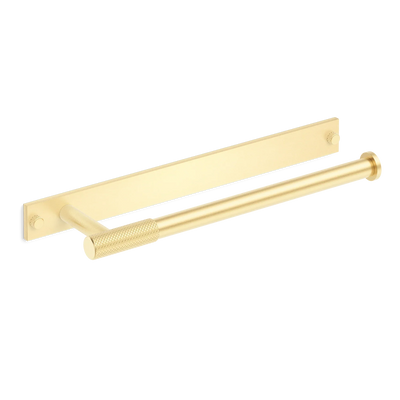 Armac Martin MIX Diamond Knurled Hand Towel Rail & Backplate in 250mm / Satin Brass Unlacquered