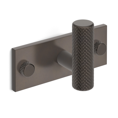 Armac Martin MIX Diamond Knurled Single Horizontal Wall Hook in 84mm / Dark Bronze