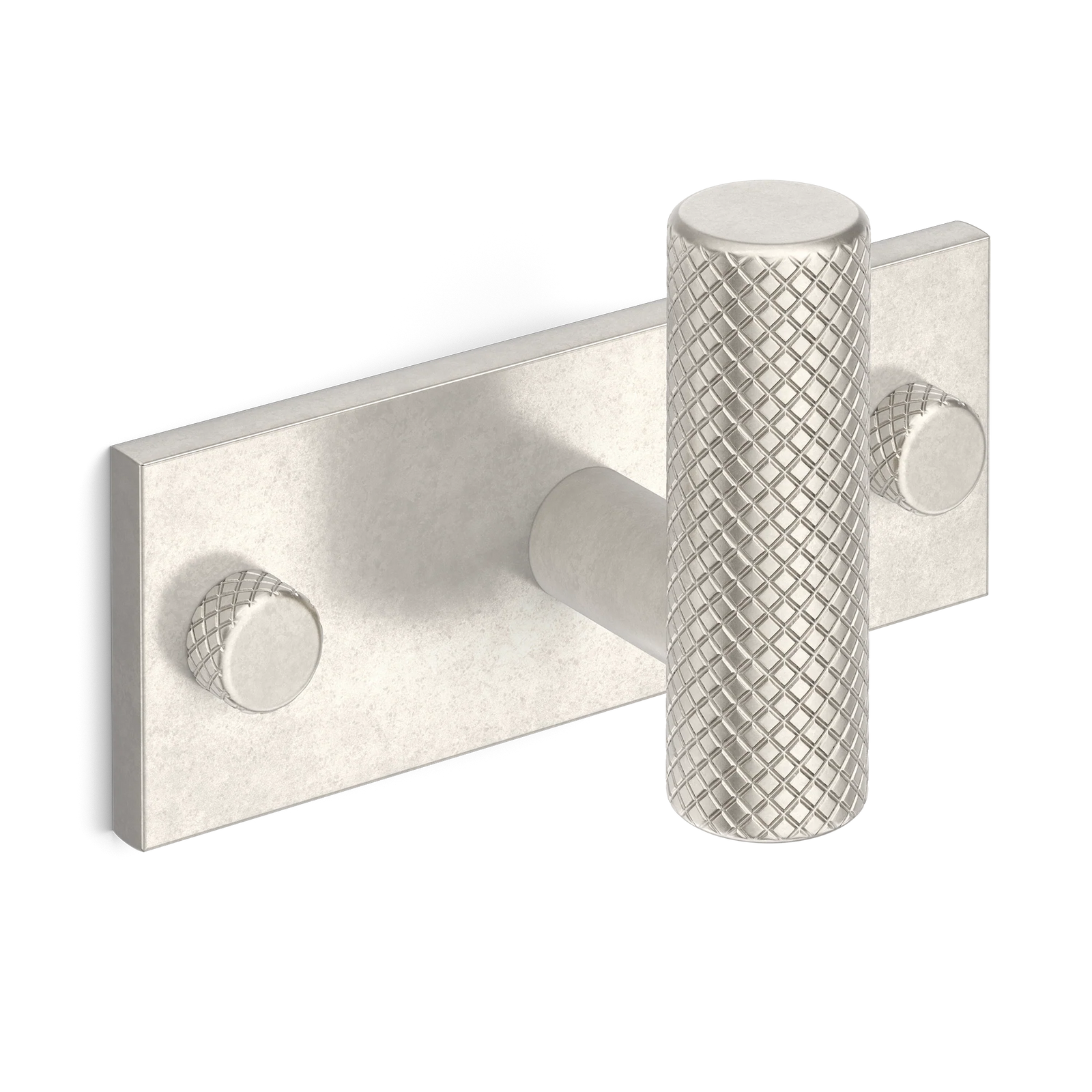 Armac Martin MIX Diamond Knurled Single Horizontal Wall Hook in 84mm / Barrelled Nickel Plate