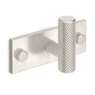 Armac Martin MIX Diamond Knurled Single Horizontal Wall Hook in 84mm / Barrelled Nickel Plate