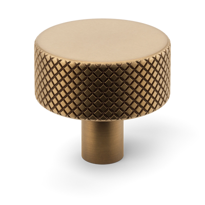 Armac Martin MIX Diamond Knurled Cabinet Knob in 32mm / Fine English Antique